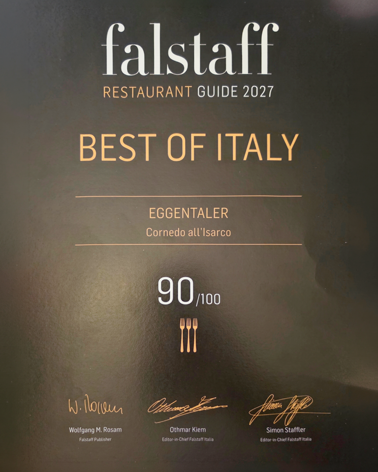 Falstaff Restaurant Guide 2027, Best of Italy, Eggentaler 90/100